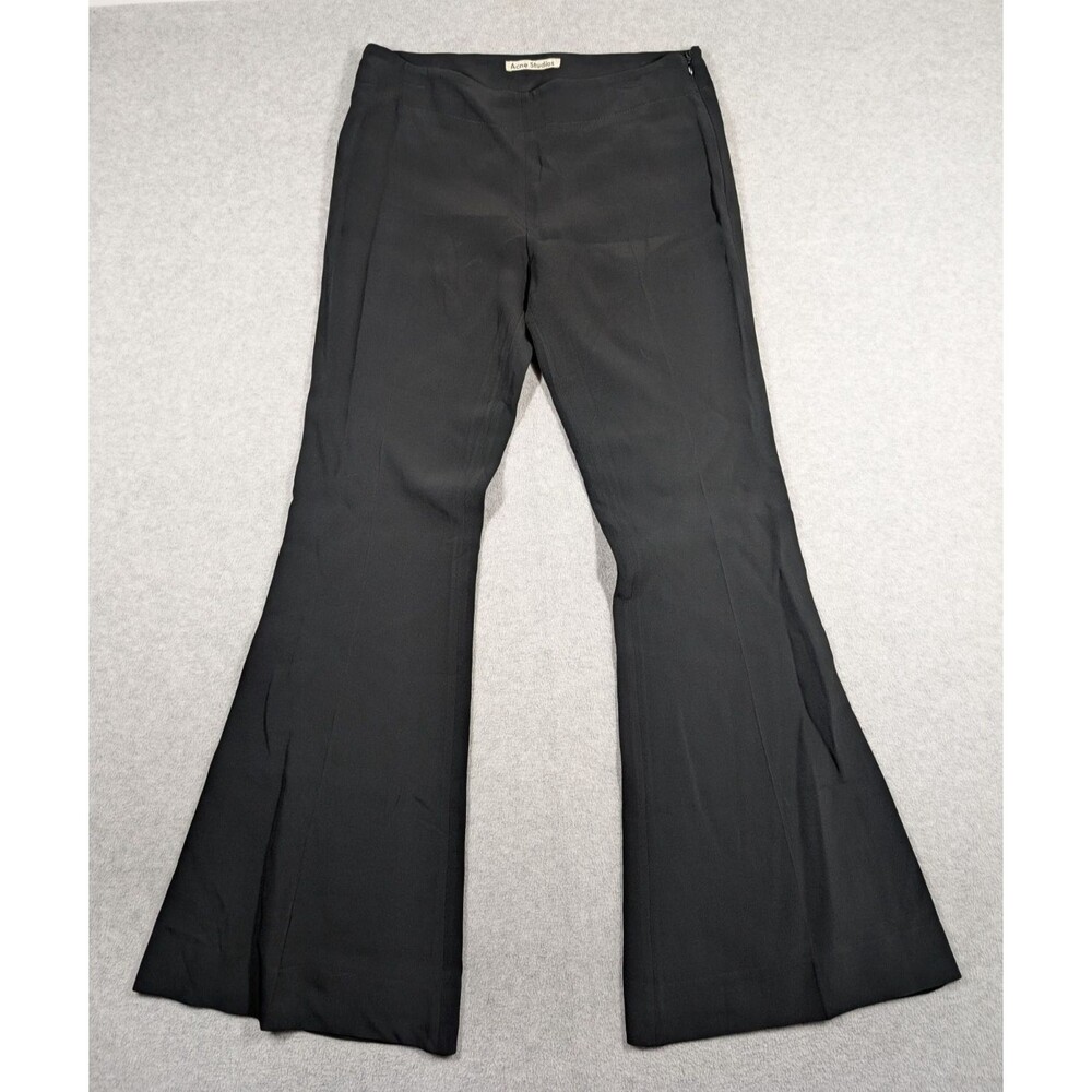 Acne‎ Studios Italy Women Pants Size 40 Flare Leg Side Zip High Rise Career